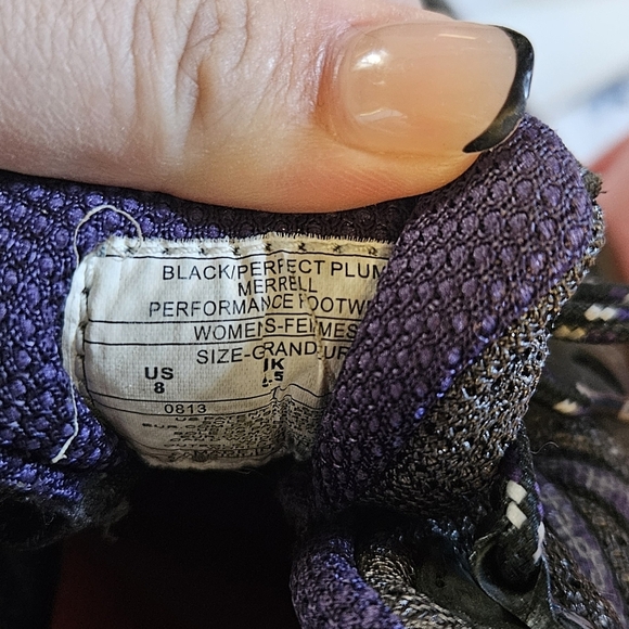 Merrell Grey and Purple Hiking Shoes Size 8 - Picture 4 of 5